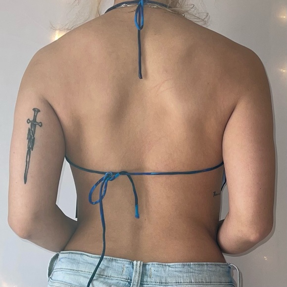 Tied Backless Floral Print Top - Picture 2 of 4